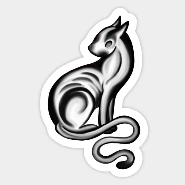 Devine Feline Sticker by Haack Art